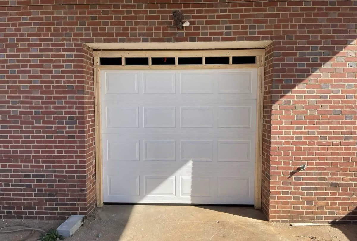 Garage door work on a brick home near Lexington NC